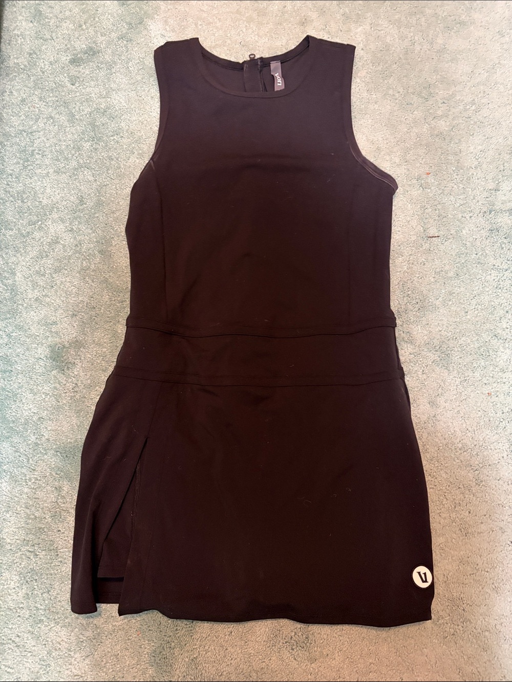 Vuori Black Sleeveless Athletic Mini Dress